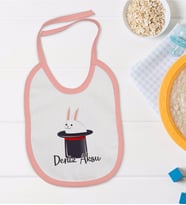 BK Kids Kişiye Özel Pembe Bebek Mama Önlüğü - Model 184