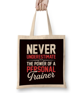 Personal Trainer Power Workout Fitness Instructor Gym Sports Bez Çanta Uzun Saplı