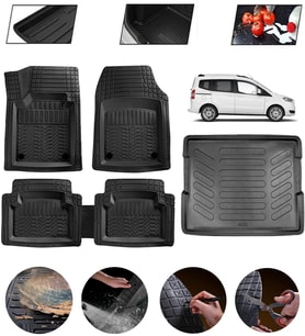 Ford Courier 2014-2023 Uyumlu Paspas Araca Özel Bagaj Havuzu MBS Siyah
