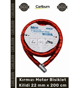 #Kilit Zırhlı Çelik Güvenli Scooter Motosiklet Kırmızı Motor Bisiklet Kilidi 22 mm x 200 cm