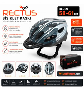 BİSİKLET KASKI ( GRİ FÜME YETİŞKİN VİZÖRLÜ LED IŞIKLI BEDEN 58/61)