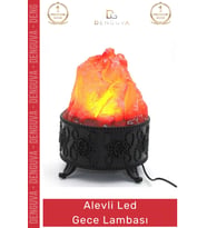 #Lamba Pilli Priz Fişli 20x35 cm Klasik Şık İç Mekan Aydınlatma Dekoratif Alevli Led Lamba