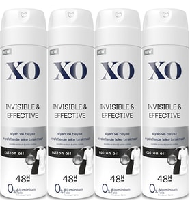XO Deodorant 150ML Women-Kadın Invisible & Effective (4 Lü Set)