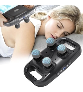 4 Başlıklı Masaj Tabancası Ergonomik Derin Doku Sırt ve Boyun Masaj Aleti Ağrı ve Sızı Giderici