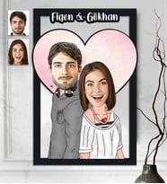 Kişiye Özel 3D  Ahşap Tablo Sevgili 30x40 -3