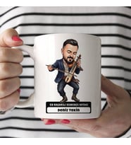 Kemençe Ustası Müzisyen Erkek Karikatürlü Kupa Bardak