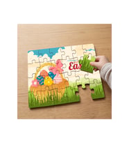 Sepette Paskalya Yumurtaları Tasarımlı 24 Parça Ahşap Çocuk Puzzle