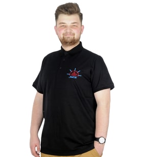 Mode XL Büyük Beden T-Shirt Polo Steamnoat 22345 Siyah