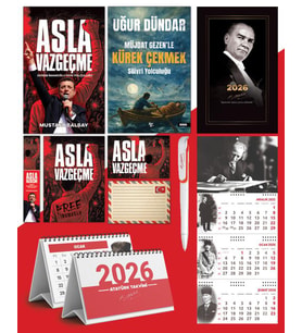 Asla Vazgeçme - Ayraç - Kartpostal - Poster - Müjdat Gezenle Kürek çekmek -  2026 Ajanda Gazi Paşa - İmza Duvar Takvimi - Masa Takvimi