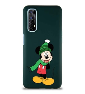 Realme 7 Soft Premier Kapak Mickey Mouse-G Tasarımlı Silikon Kılıf - Yeşil (Şeffaf)