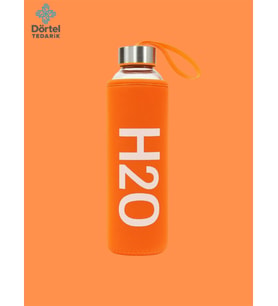 H2o Kılıflı Cam Matara 750 Ml Bej