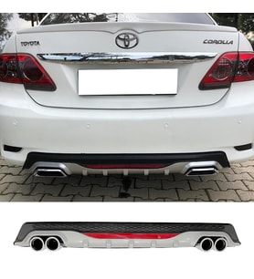 Toyota Corolla Gri Difüzör Difizör Yuvarlak Egzoz Görünüm Reflektörlü