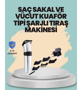 Profesyonel Erkek Tıraş Makinesi - Kablosuz, Paslanmaz Bıçaklı Ve Tam Aksesuar