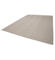 Bej Kilim Krem Tonlarında Modern Çizgili El Dokuma Salon Kilimi Dokulu Stil Detayı