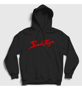 Presmono Unisex Beyaz Logo Metal Savatage Kapüşonlu Sweatshirt 549770tt (Siyah)