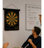 Aile ve Arkadaş Oyunları İçin Manyetik Dart Tahtası 6 Ok Dahil
