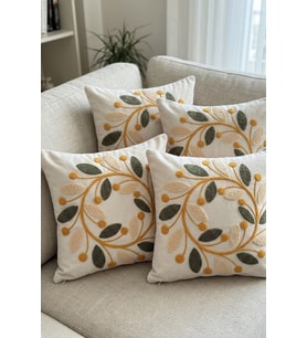 4lü Kırlent Kılıfı, Dijital Baskılı Çift Taraflı Kırlent Kılıfı 45x45cm