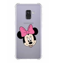 Samsung Galaxy A8 2018 Uyumlu Köşe Korumalı Antişok Kapak Minnie Mouse Tasarımlı Şeffaf Kılıf
