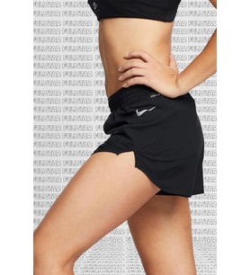 Nike Tempo Luxe 3 inch Running Shorts Black Fermuarlı Cepli Kısa Koşu Şortu Siyah