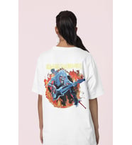Tasarım Iron Maiden Müzik Grubu Sırt Baskılı Unisex Oversize Rock Metal Tişört