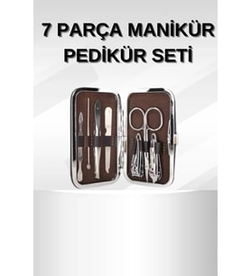Manikür Pedikür Seti 7 Parça Tırnak Makası Kaş Makası Cımbız Çantalı
