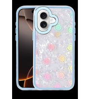 Pilelistore   Apple iPhone 16 Lumi Desenli Kapak - Mavi