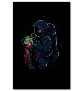 Cakatablo Uzay Arkaplan Astronot MDF Tablo
