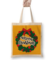 Yılbaşı Yeni Yıl Konseptli Merry Christmas 09 Bez Çanta Uzun Saplı