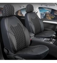 Hyundai Accent Yumurta Kasa Uyumlu Lüx Deri Detaylı Oto Koltuk Kılıfı Ön Arka Takım Lotus Serisi SİYAH BEYAZ