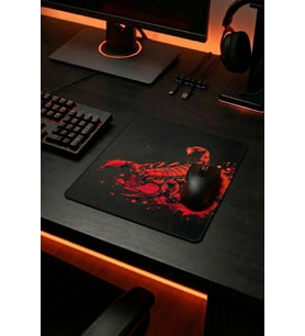 SonicTouch Kırmızı Neon Akrep Pürüzsüz Yüzey Kaymaz Taban Dikişsiz Gamer Oyuncu Mouse Pad 19x23cm