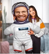 eJOYA Kişiye özel Astronot Erkek Peluş Oyuncak 100x80 cm 114813 (Gri)