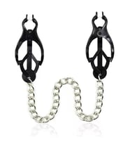 LilituShop BDSM Otomatik Sıkıştırmalı Zincirli Göğüs Ucu Kelepçesi