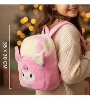 Sevimli Peluş Kuromi Sırt Çantası – Yumuşak Peluş Kumaş – 35x30 cm