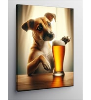 Kanvas Tablo Bira Ve Yavru Köpek