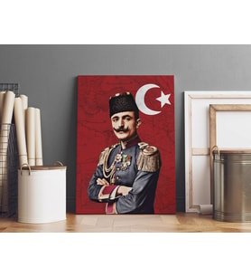 Enver Paşa Kanvas Tablo 40x55cm İsmail Enver Paşa Dekoratif Tablo