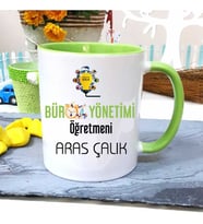 Büro Yönetimi Öğretmenine Özel Öğretmenler Günü Hediyesi Kişiye Özel Kupa Bardak