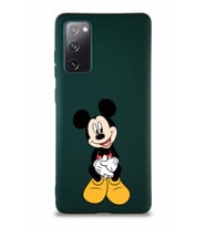 Samsung Galaxy S20 FE Soft Premier Kapak Mickey Mouse-A Tasarımlı Silikon Kılıf - Yeşil (Şeffaf)