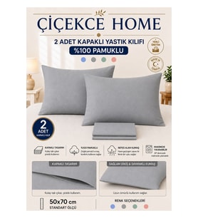 Pamuklu Yastık Kılıfı 2 li Set 50x70 cm