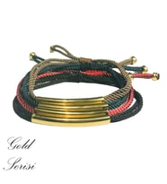 Handcraftedbyoz, Kadın, Gold Kordon Bileklikler (Kahverengi)