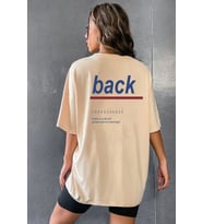 Unisex Back Baskılı Tasarım T-shirt (Bej)