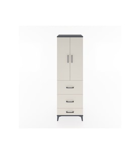 Hyperion Dolap 3 Raflı 3 Çekmeceli 2 Kapaklı 60x44x195 Antrasit-Aytaşı