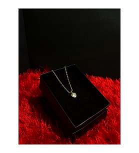 Model Beyaz Taşlı Kalp Gold Kolye (Standart)