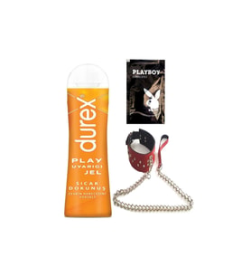 Durex Play Sıcak Dokunuş Bay Bayan Uyarıcılı Jel 100 ml + Kırmızı Deri Tasma + Hediye