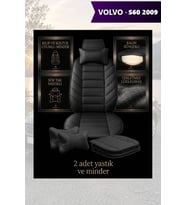 volvo s60 2009 Koltuk ve Kılıf uyumlu Minder Lüks Siyah Yastık 2 Minder 2 Yastık