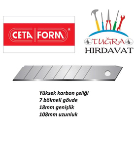 Ceta Form J45-R 18 Mm Maket Bıçağı Yedeği - 10 Lu Paket
