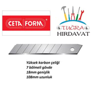 Ceta Form J45-R 18 Mm Maket Bıçağı Yedeği - 10 Lu Paket