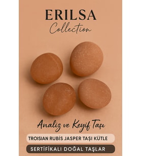 Sertifikalı Doğal Turuncu Jasper Taşı Kütle 30-35 mm – Analiz, Odak ve Keyif Taşı (Çok Renkli)