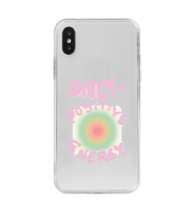 Iphone XSMAX Uyumlu Pozitif Enerji Tasarımlı Şeffaf Telefon Kılıfı