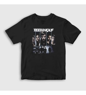 Presmono Unisex Çocuk Siyah Poster Dizi Teen Wolf T-Shirt 338189tt