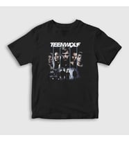 Presmono Unisex Çocuk Siyah Poster Dizi Teen Wolf T-Shirt 338189tt